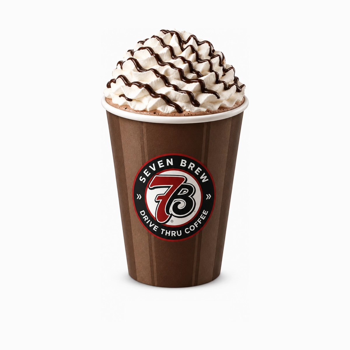 7 Brew Kids Cocoa Hot Cocoa in a paper cup