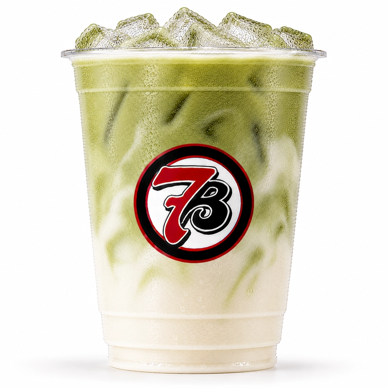 7 Brew Cloud 9 Matcha Latte in a clear cup