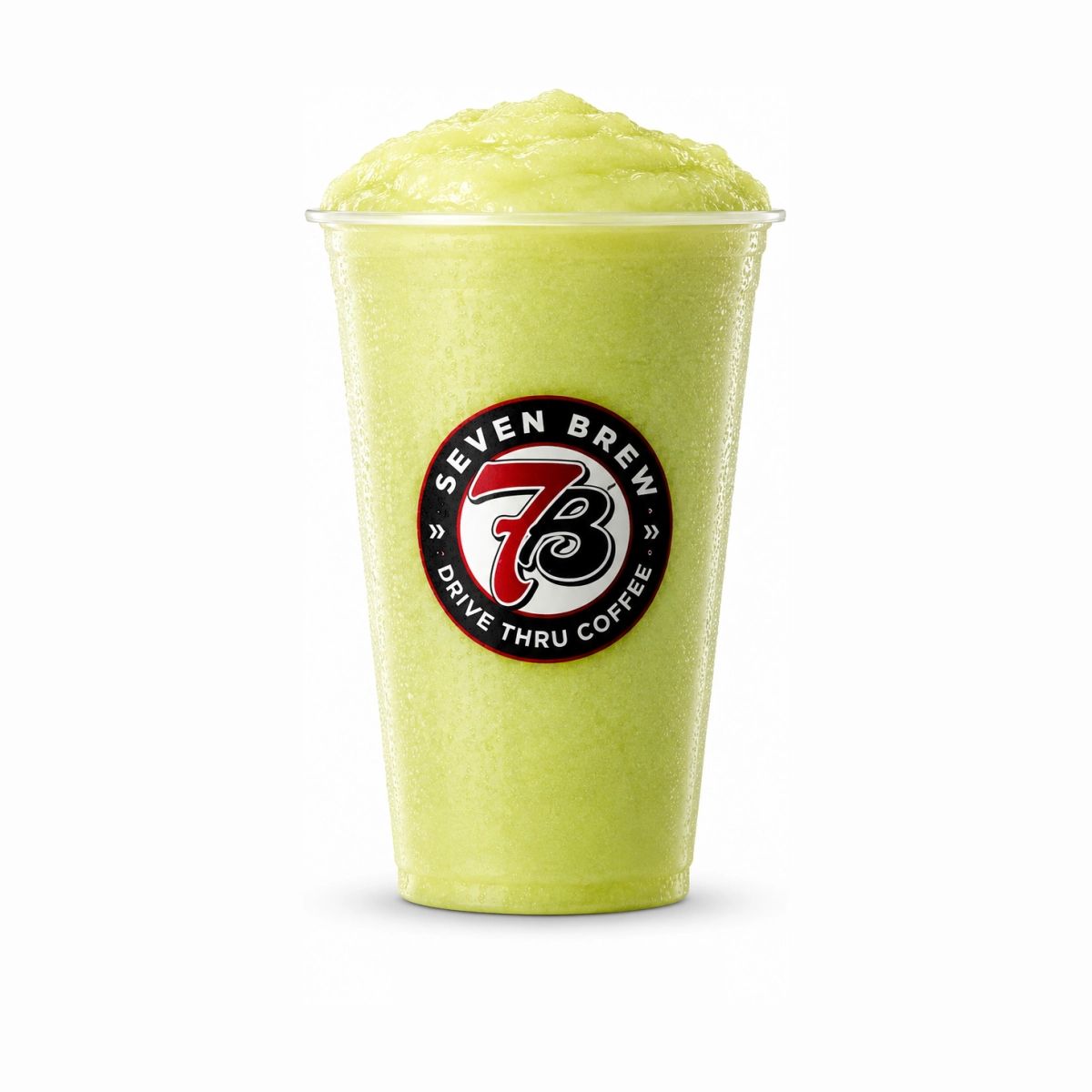 7 Brew Green Apple Smoothie in a clear cup