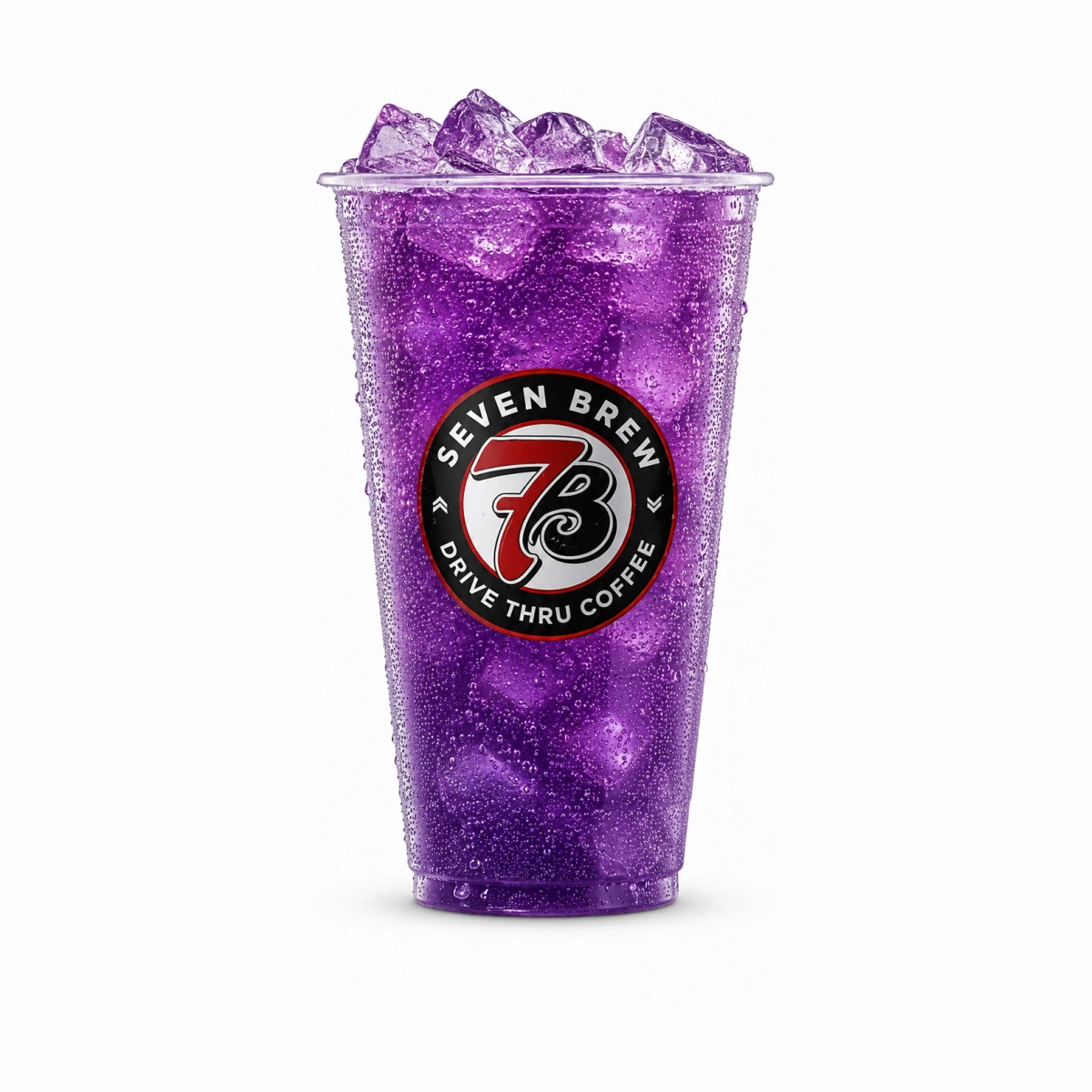 7 Brew Midnight Rain Fizz in a clear cup