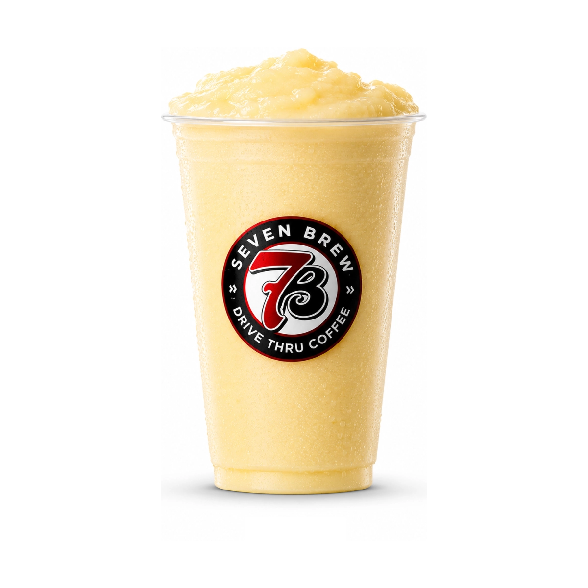 7 Brew Pina Colada Smoothie in a clear cup