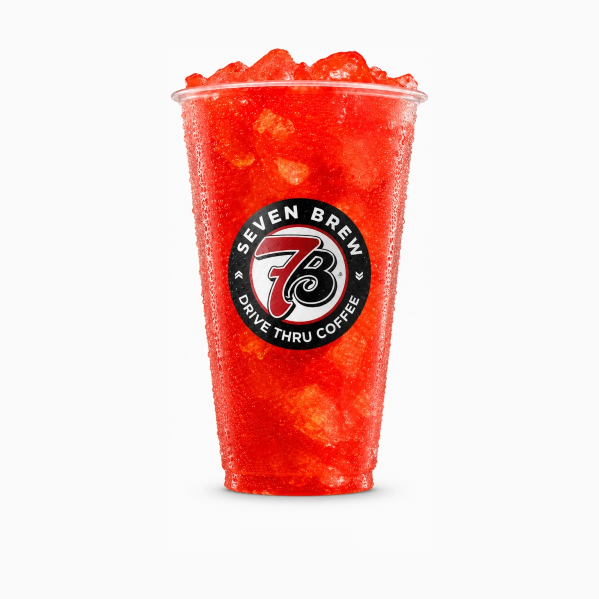 7 Brew Strawberry Lemonade in a clear cup