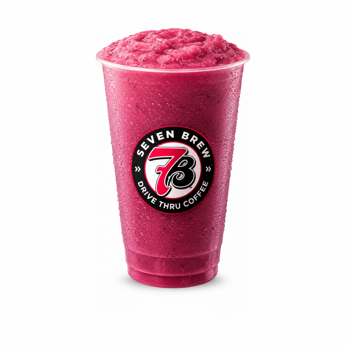 7 Brew Wildberry Lemonade in a clear cup